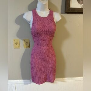 Le Lis Textured Pink Mini Dress